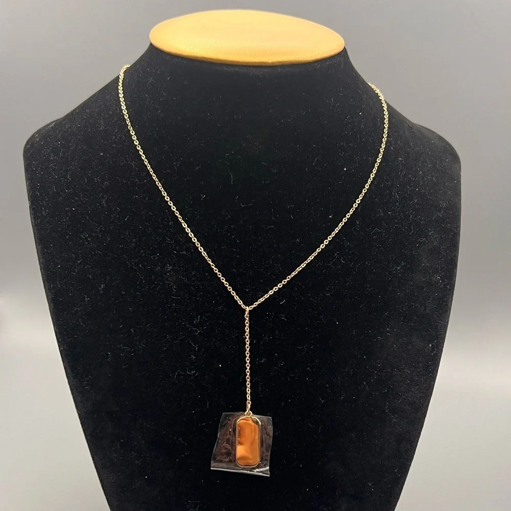 ✨ Bijoux Bar Delicates Gold Y-Chain Bar Pendant Necklace — 16” ✨
